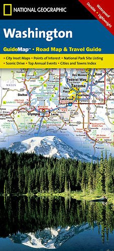 National Geographic Washington State Guide Map